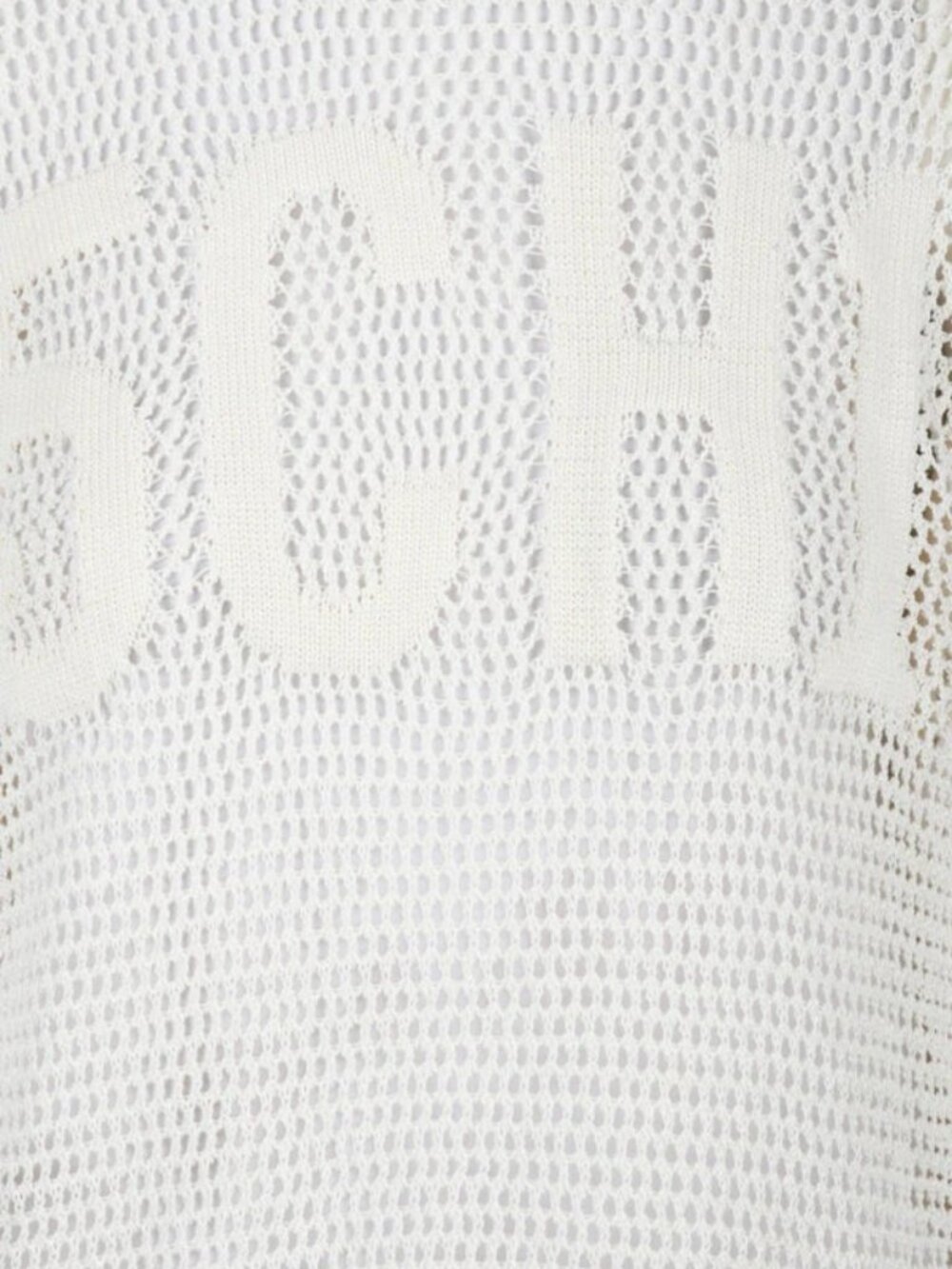 MO5CH1NO JEANS cream-colored open-knit crewneck sweater from Moschino Jeans